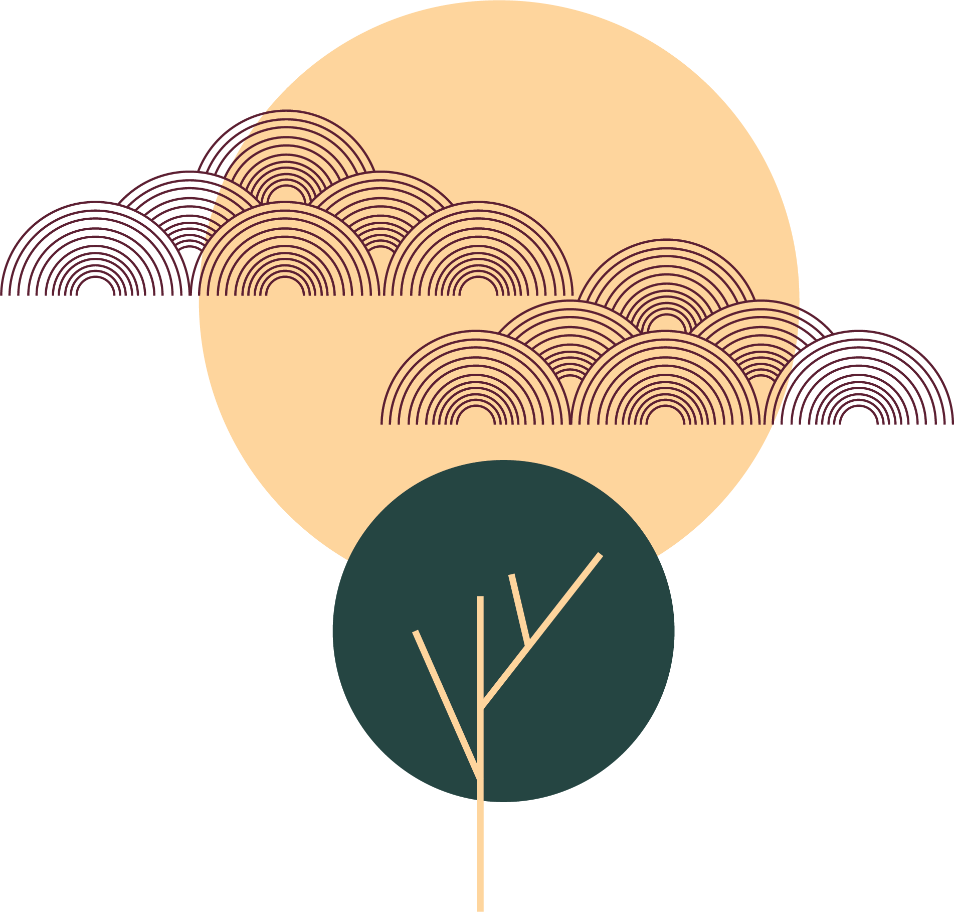 Website tree and sun graphic